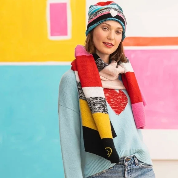 Anthropologie Kerri ROSENTHAL marked strip scarf new one size - Picture 2 of 9